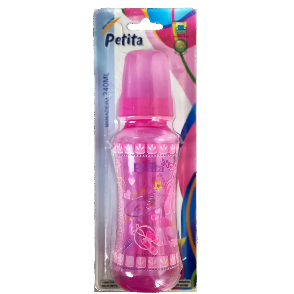 Mamadeira Chuquinha Petita Reta Cristal Rosa - 240ml